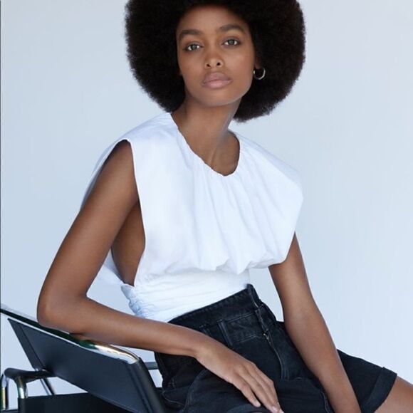 Zara pleated poplin top  - Picture 1 of 5